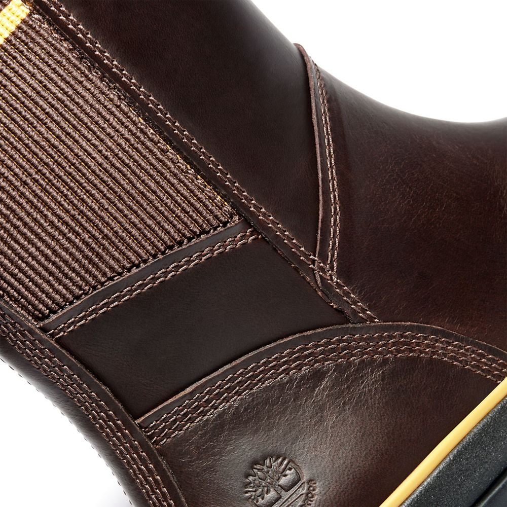 Botas de Inverno Feminino - Timberland Malynn Impermeavel Side-Zip - QLNZG0753 - Marrom Escuro